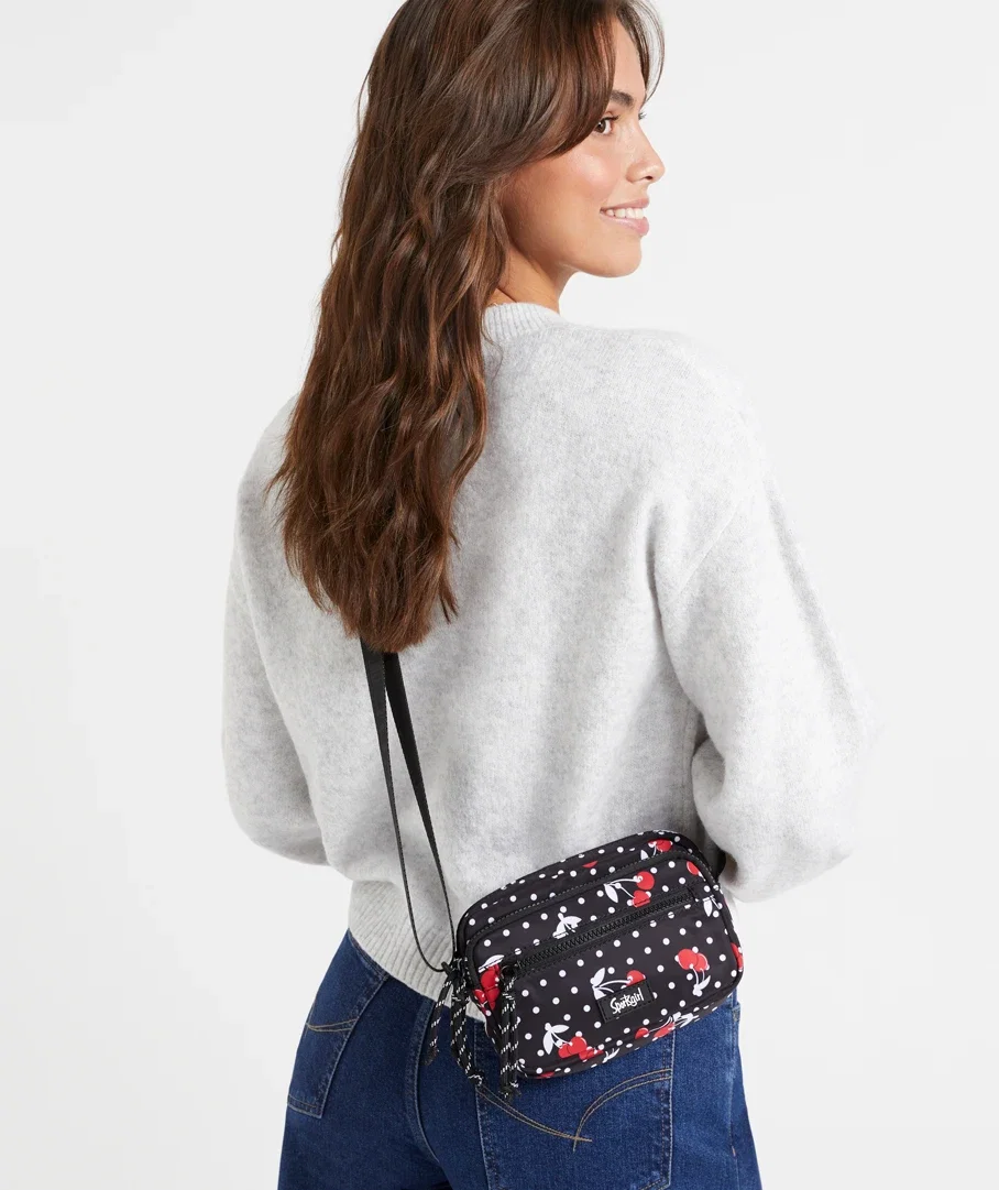 NORA NYLON CAMERA BAG - POLKA DOT CHERRY