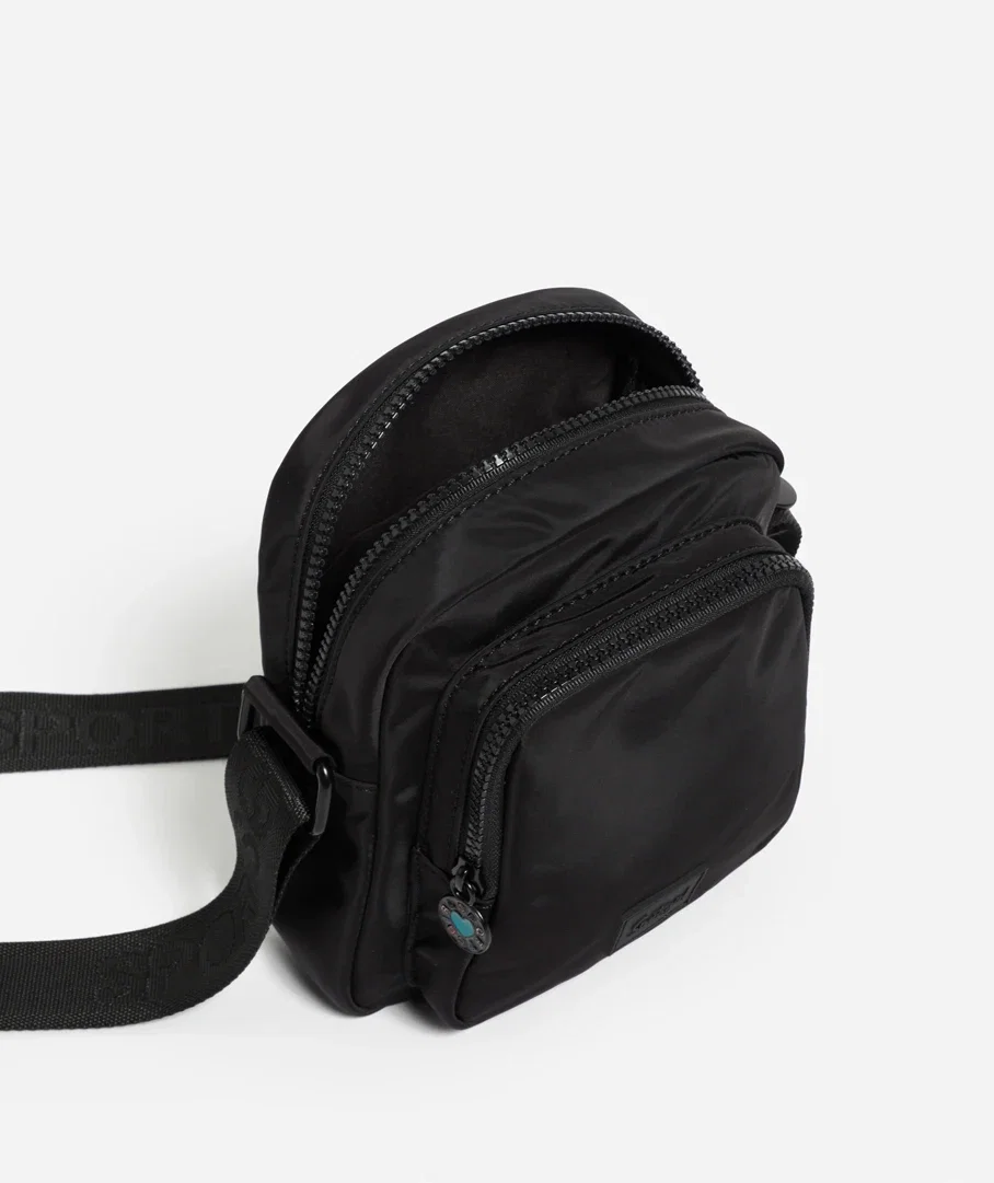 MAYA NYLON CROSSBODY BAG - BLACK