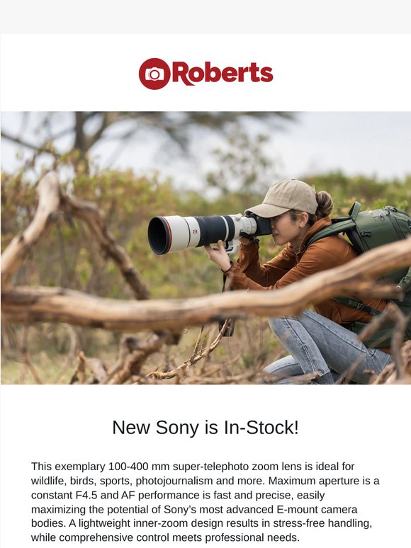 New Sony is In-Stock at Roberts!