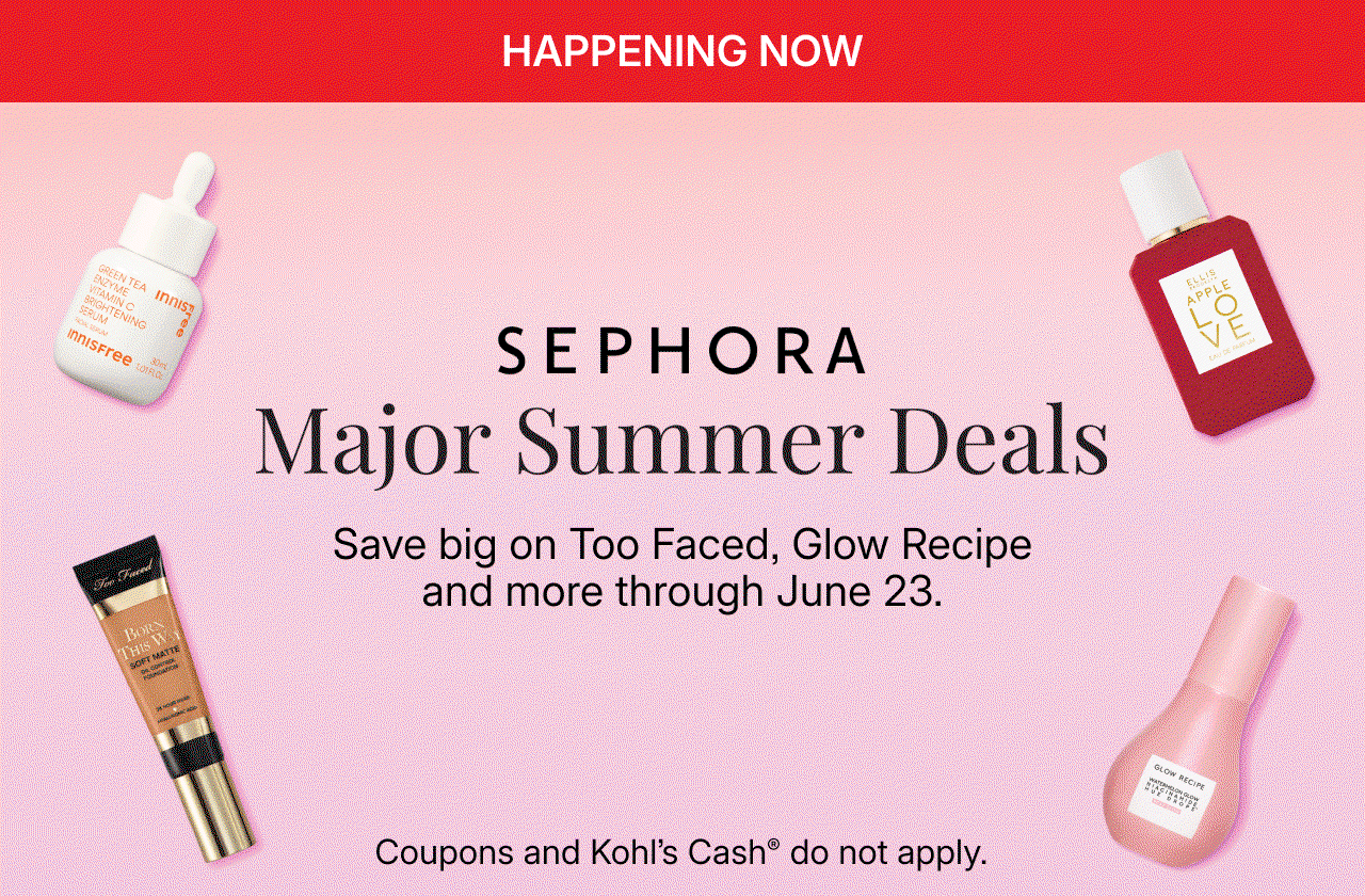 shop sephora major summer deals. up to 50% off beauty. 20% off select face moisturizers. up to 25% off select shampoos and conditioners