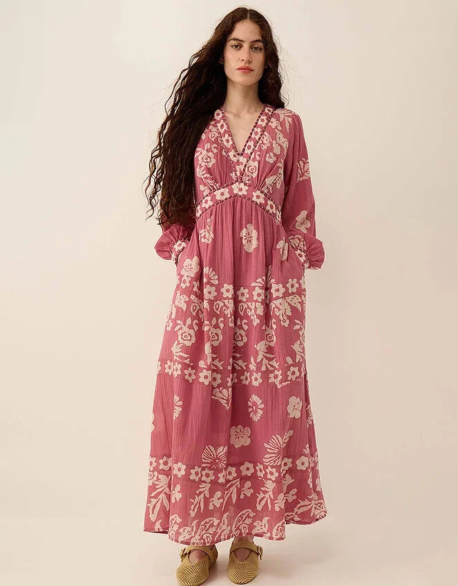 Kris hand-batik floral maxi dress