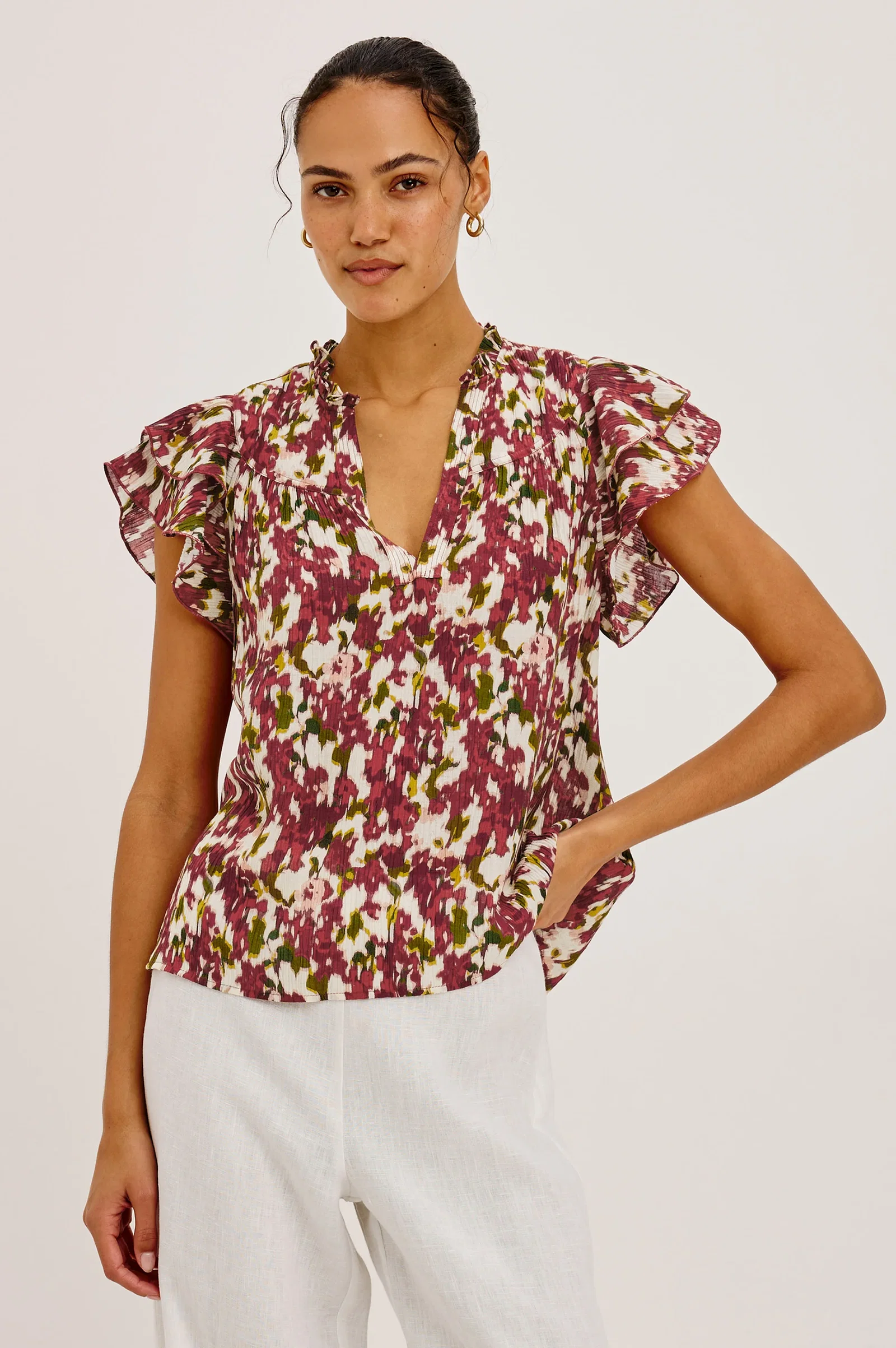 Image of CALISTA TOP - CARDINAL FLORAL