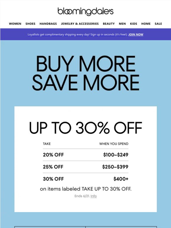Starts today! Take 20-30% off