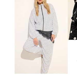 LTS Tall White Polka Dot Barrel Leg Trousers