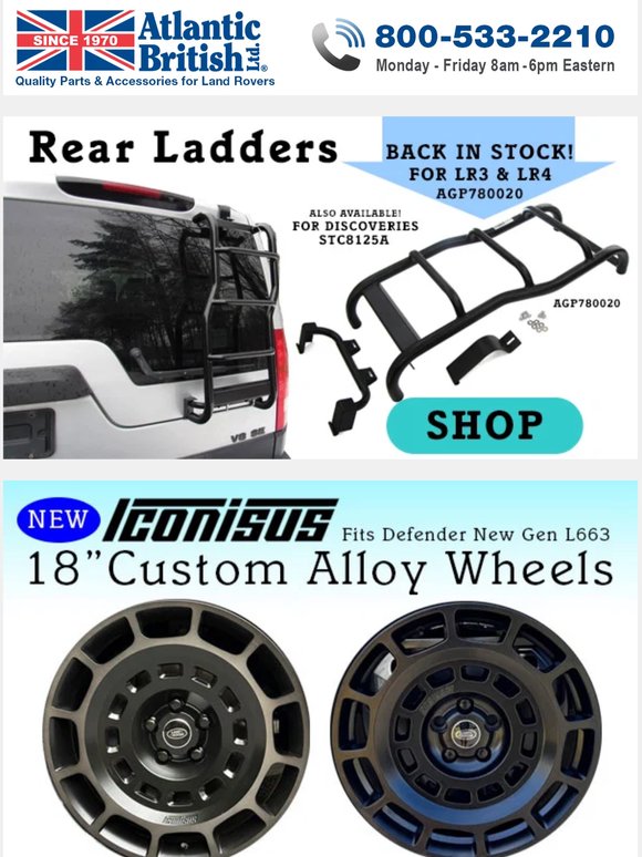Back In Stock - Rear Access Ladders, And Iconisus Double-Slot Wheels at RoverParts.com