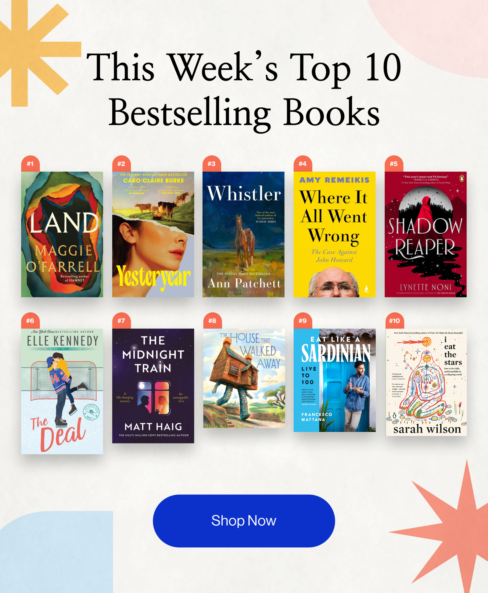 This Week's Top 10 Bestselling Books