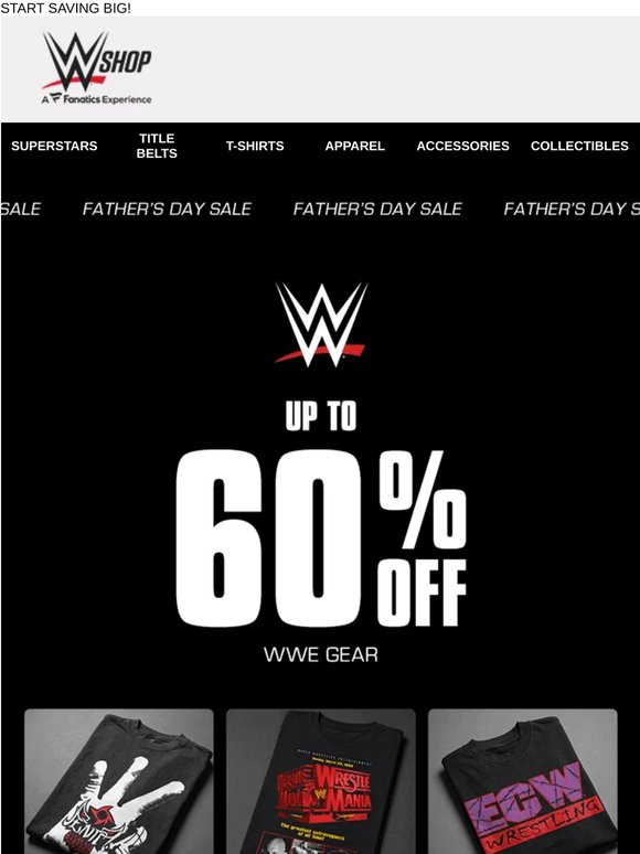 Celebrate Dads With Up to 60% Off WWE Gear