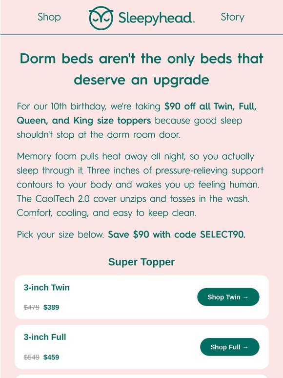 We're Turning 10! Take $90 Off Select Toppers 🎉