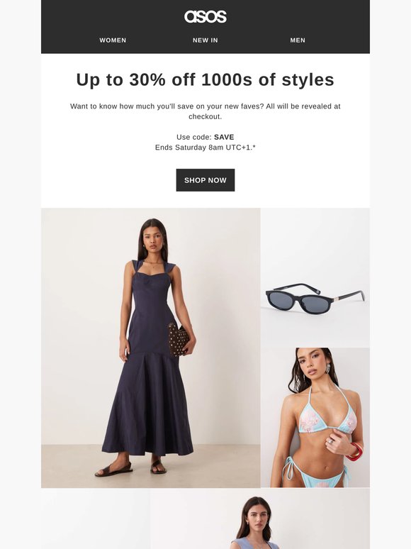 Up to 30% off 1000s of styles