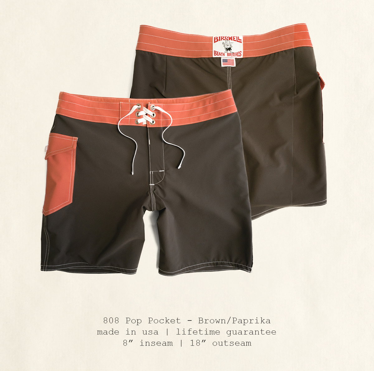  808 Pop Pocket - Brown/Paprika