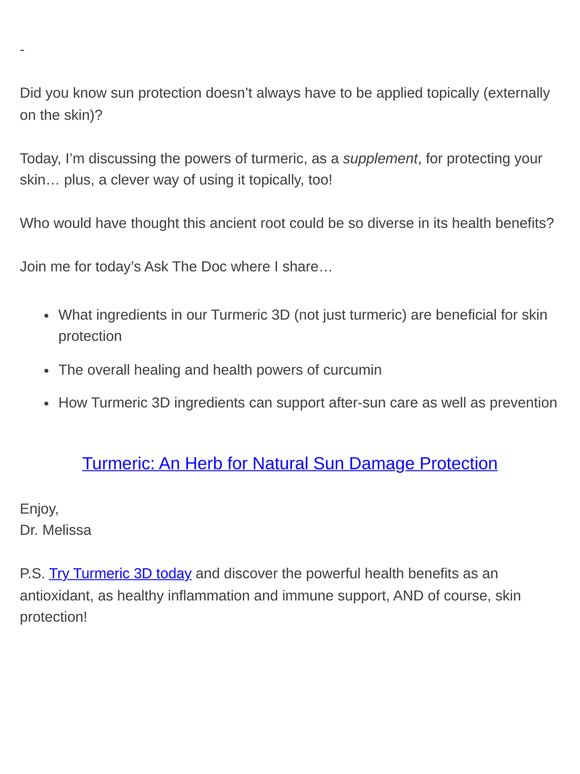 Ask the Doc: Sun Protection You Don’t Put on Your Skin?