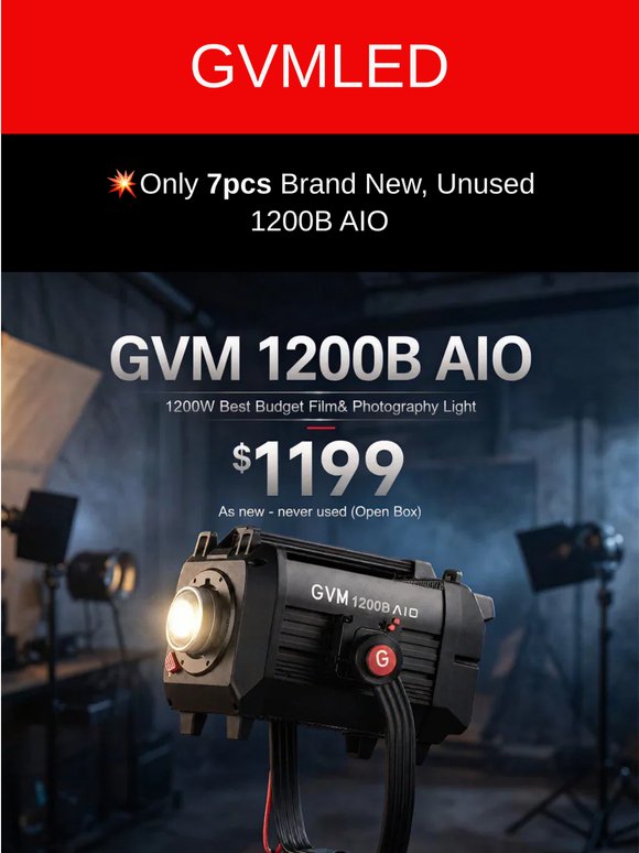  💥Only 7 pieces: $1199 for GVM 1200B AIO (Save $800)