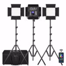 GVM 50RS RGB Led Studio Video Light 3 Video Light Kit(3-Light-kit)