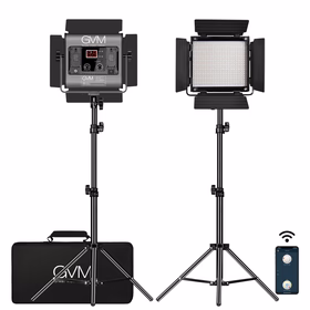 GVM-480LS 28W 2 Pack LED Video Lighting Kits with APP Control, Bi-Color Variable 2300K~6800K with Digital Display Brightness of 10~100% for Video Photography, CRI97+ TLCI97 Led Video Light Panel +B...
