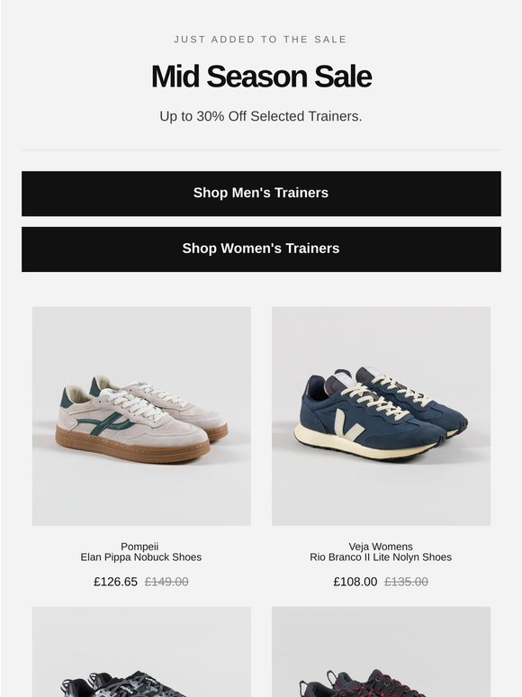 Up to 30% Off Selected Trainers