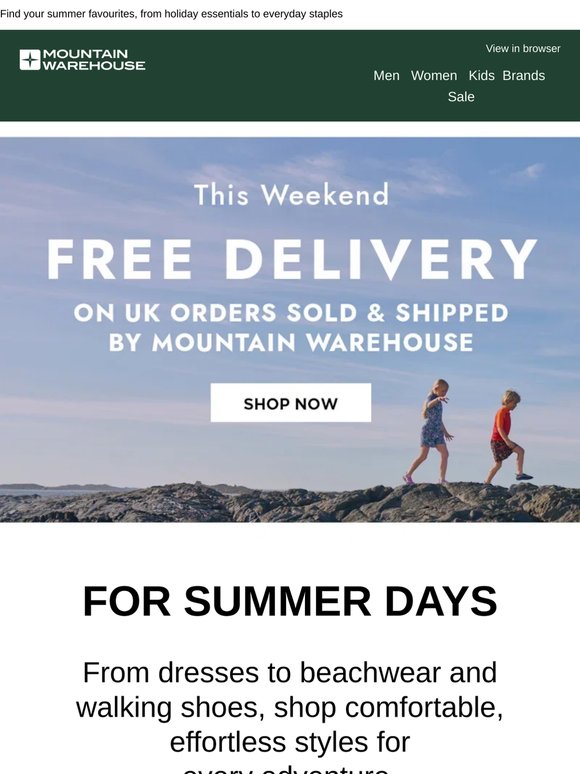 Gear Up for Summer with Free Delivery ☀️