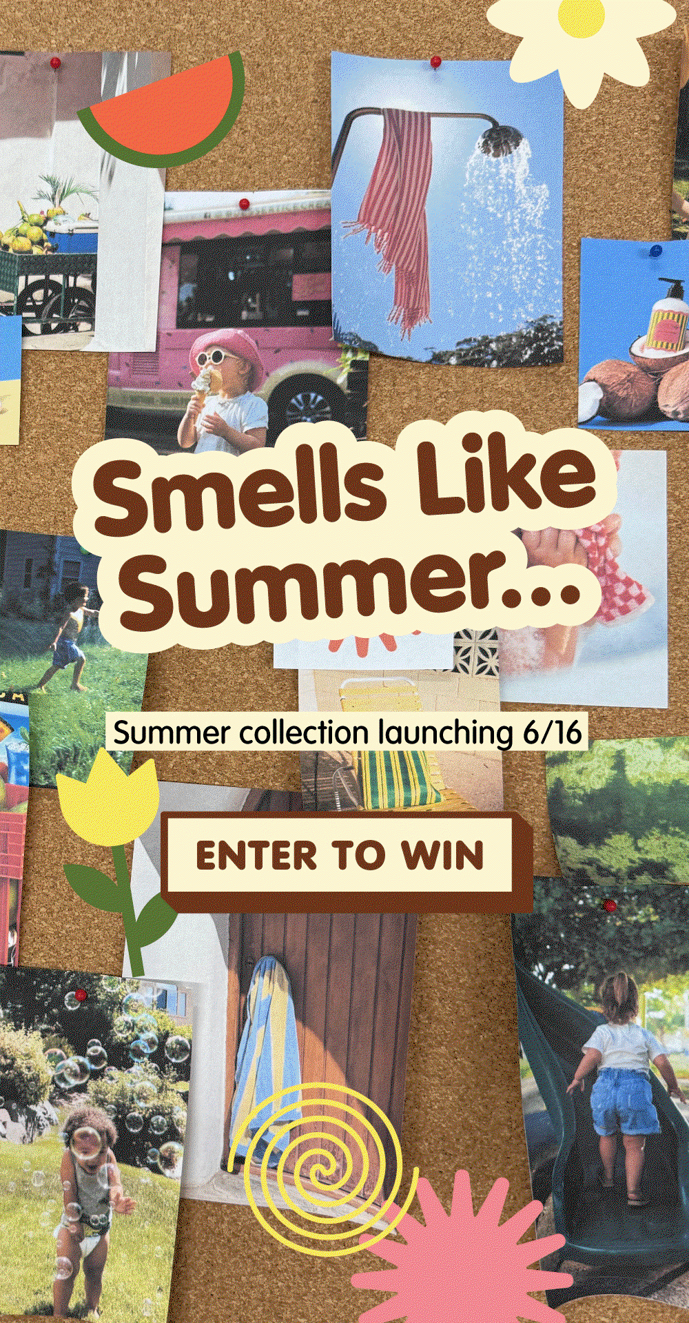 Smells like summer - summer collection launching 6/16. Click to enter our giveaway - a chance to win our entire new summer collection