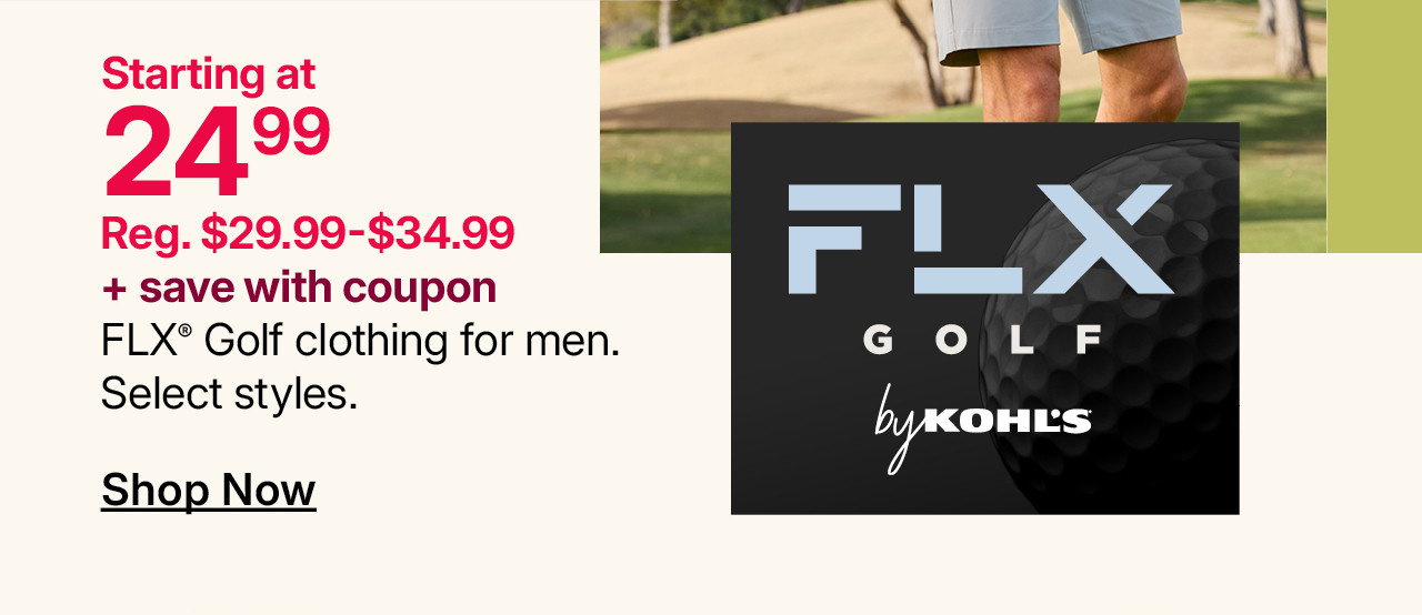 starting at $24.99 FLX golf clothing for men