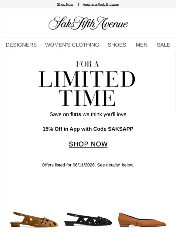 Limited-time offer on Flats we think you'll love