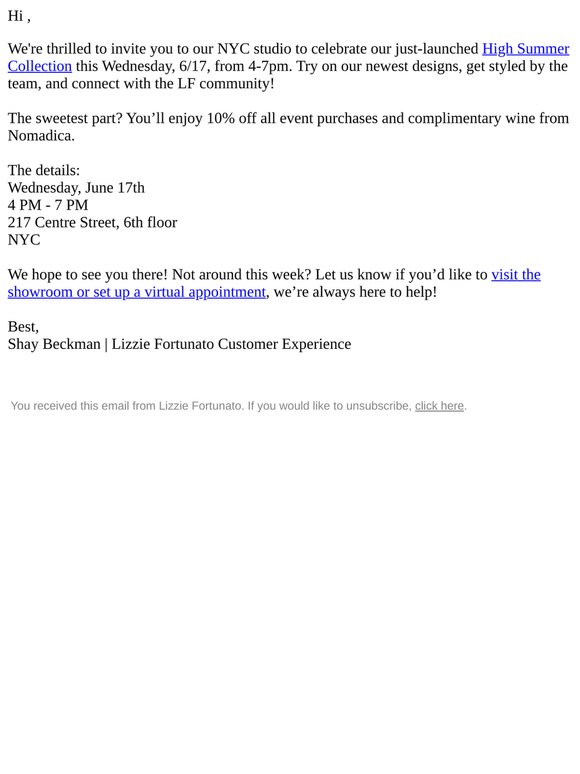 See You Wednesday! High Summer Open Showroom Event
