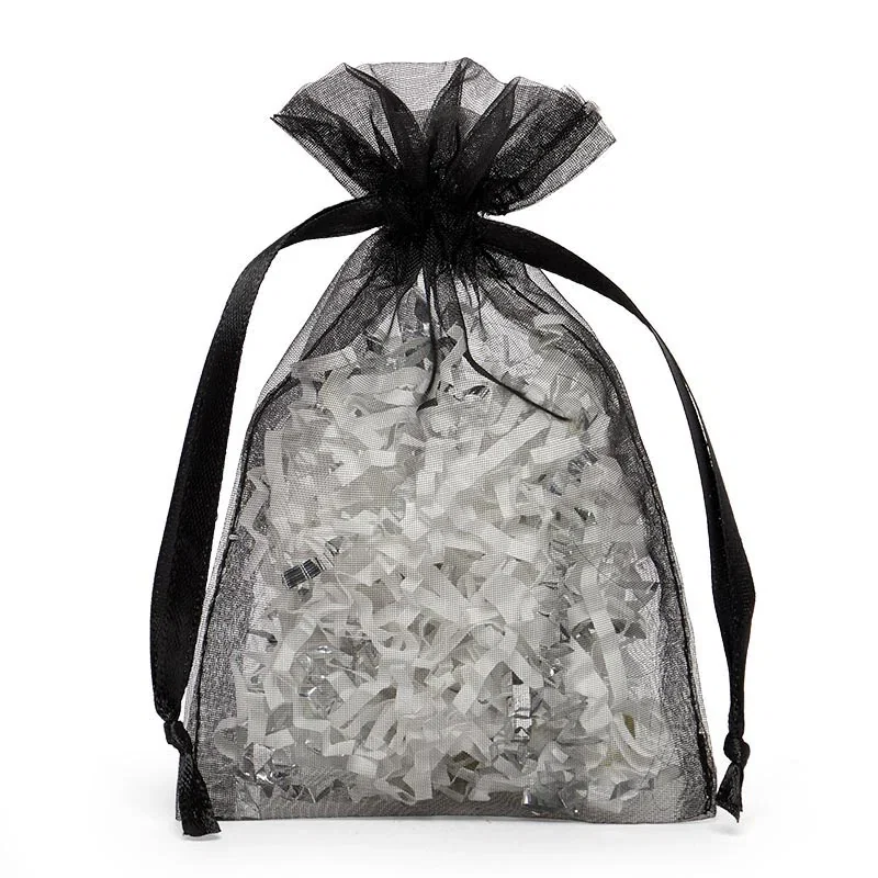 3 x 4 Black Flat<br>Organza Bag