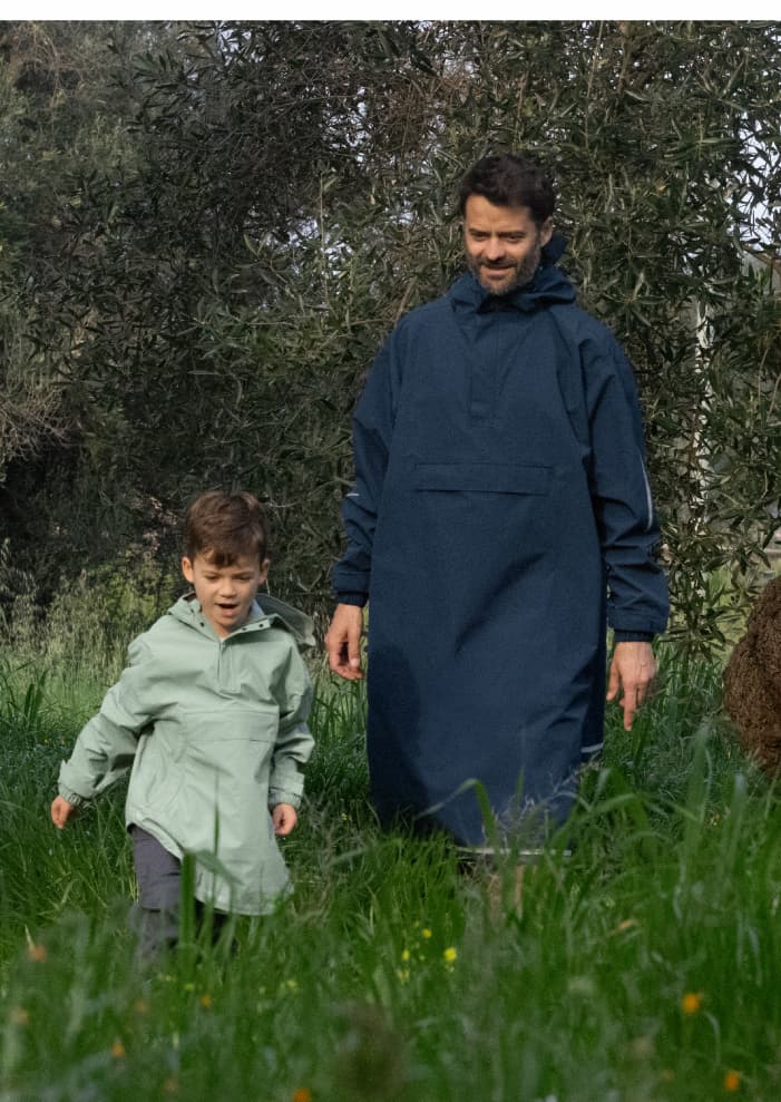 Men's Stride Pullover Poncho in Navy