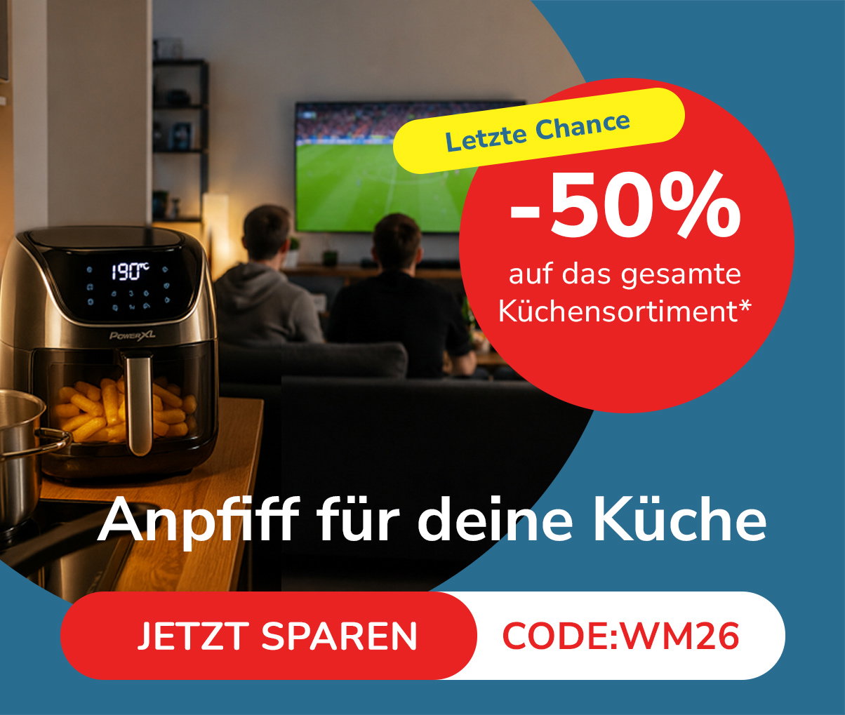 -50% auf das gesamte Küchensortiment