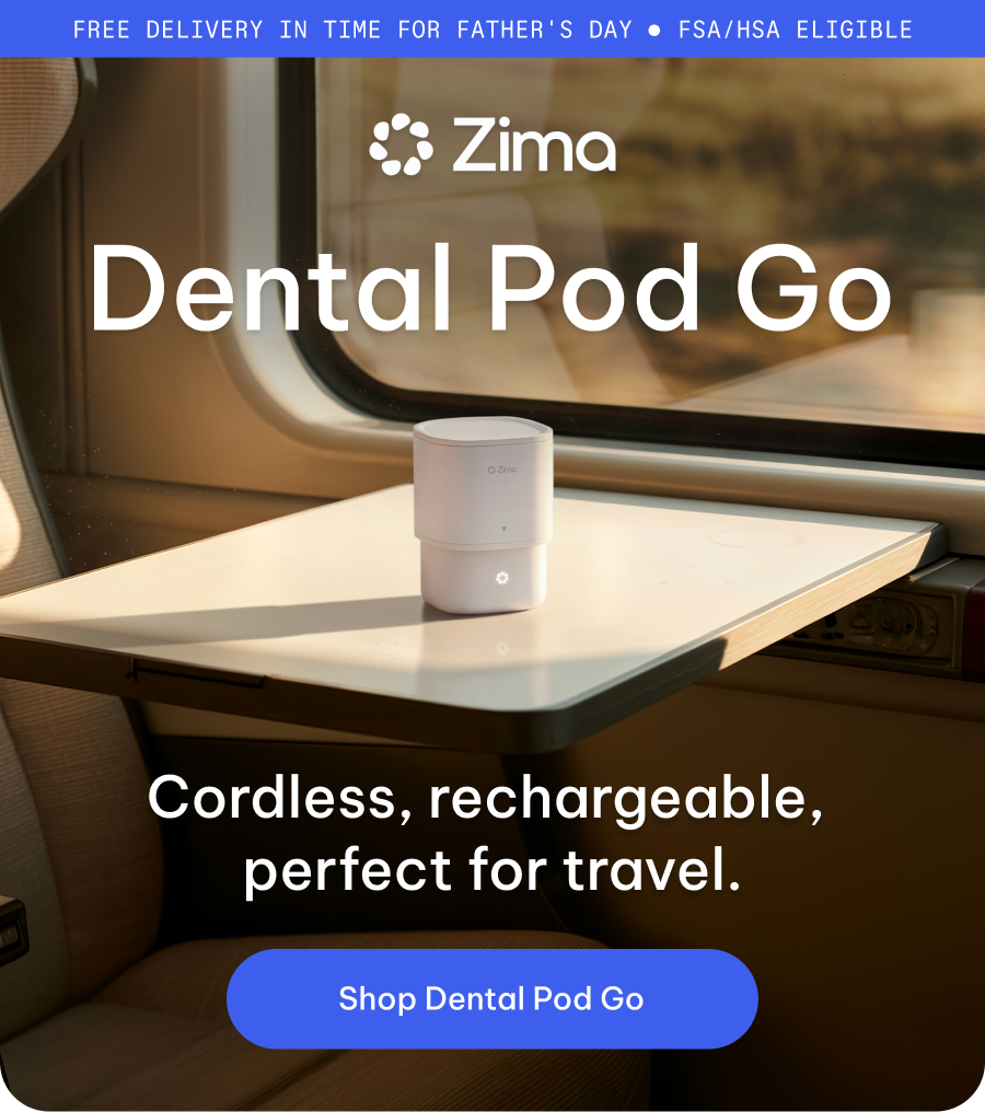 Dental Pod Go Cordless, rechargeable,  perfect for travel. [Shop Dental Pod Go]