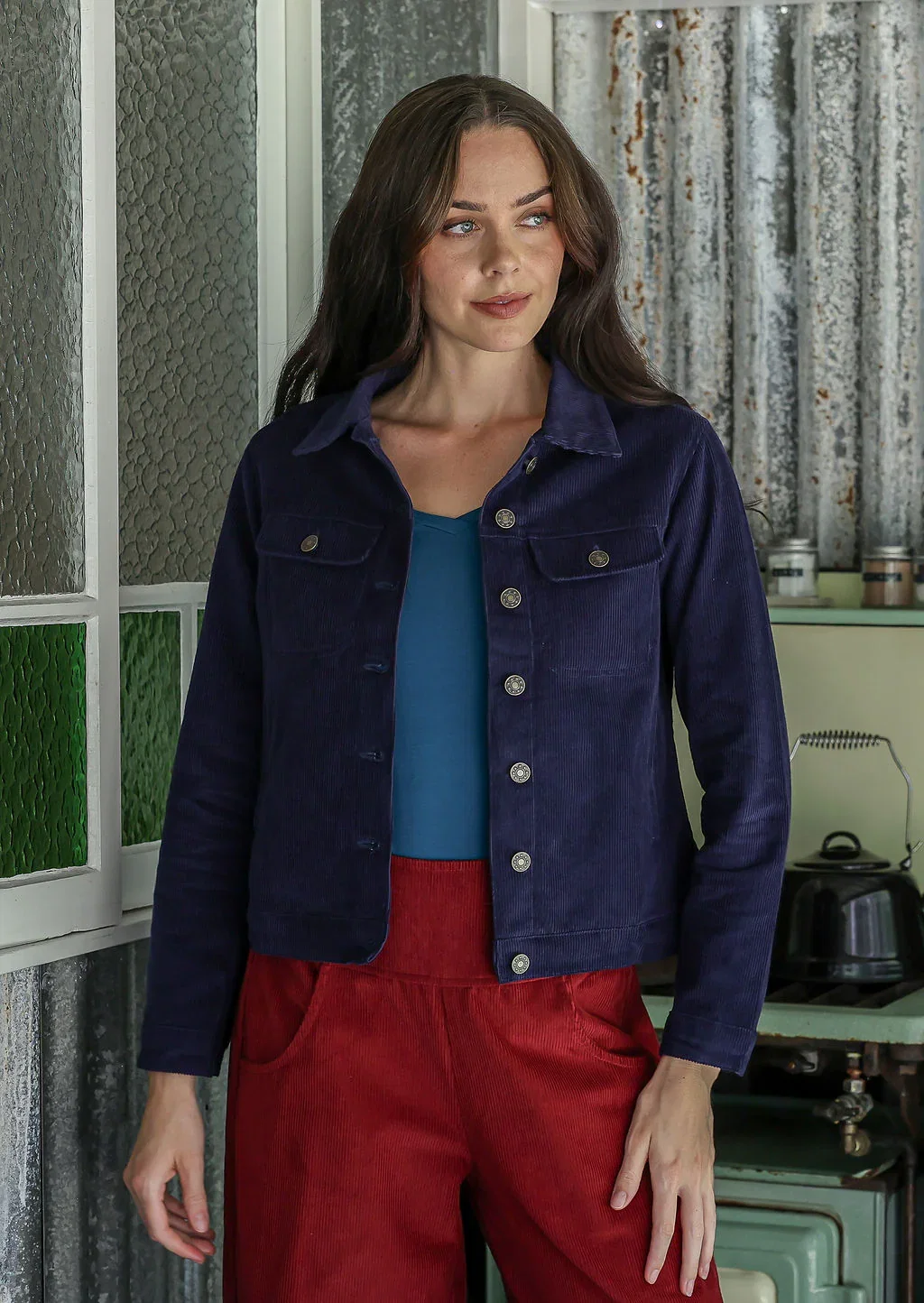 Image of Corduroy Jacket Maritime Blue