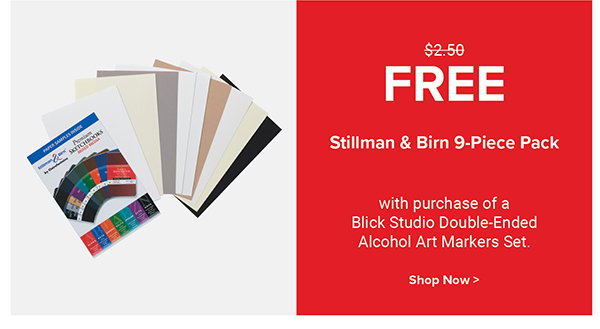 FREE! Stillman & Birn 9pc pack with purchase of a Blick Studio Double-Ended Alcohol Art Markers Set.