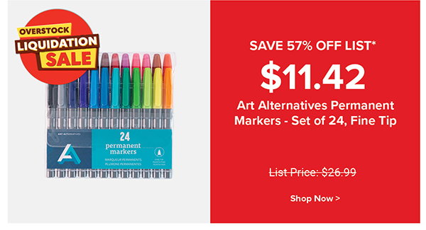 Art Alternatives Permanent Markers - Set of 24, Fine Tip