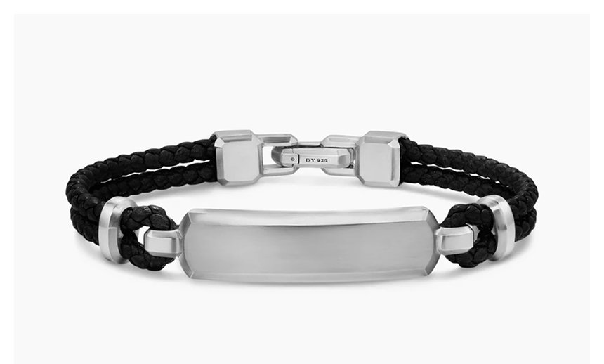 ID Bar Leather Bracelet