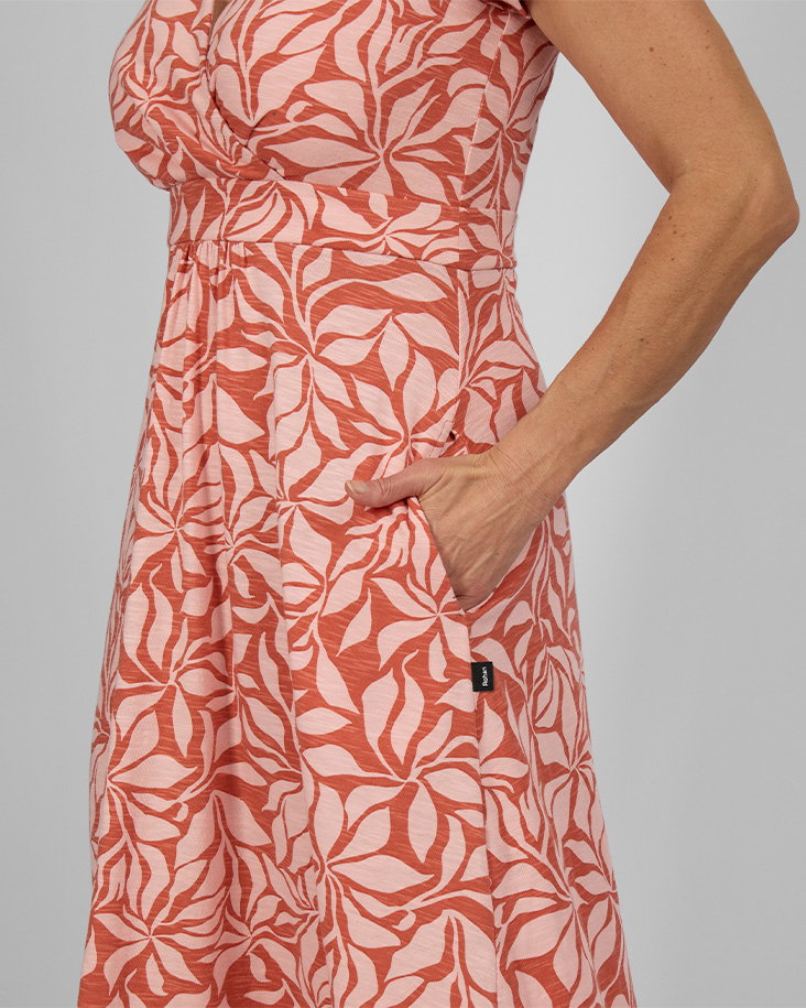 Women's Dune Dress Orange Eden Print