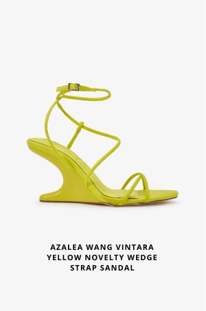 AZALEA WANG VINTARA YELLOW NOVELTY WEDGE STRAP SANDAL