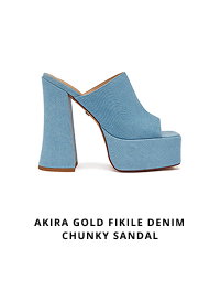 AKIRA GOLD FIKILE DENIM CHUNKY SANDAL