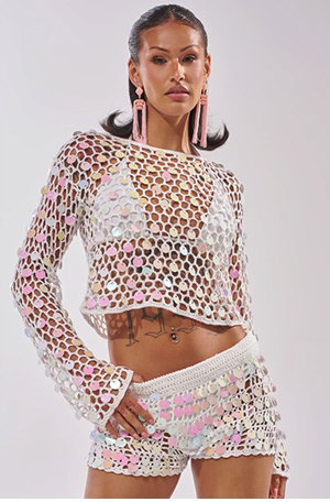 BEACH GIRLY CROCHET SWEATER