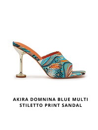 AKIRA DOMNINA BLUE MULTI STILETTO PRINT SANDAL