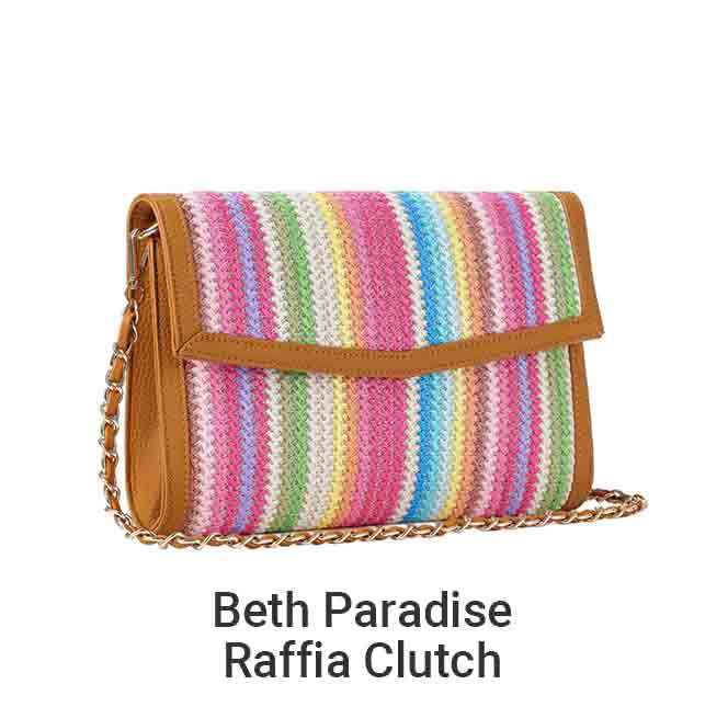 Beth Paradise Raffia Clutch