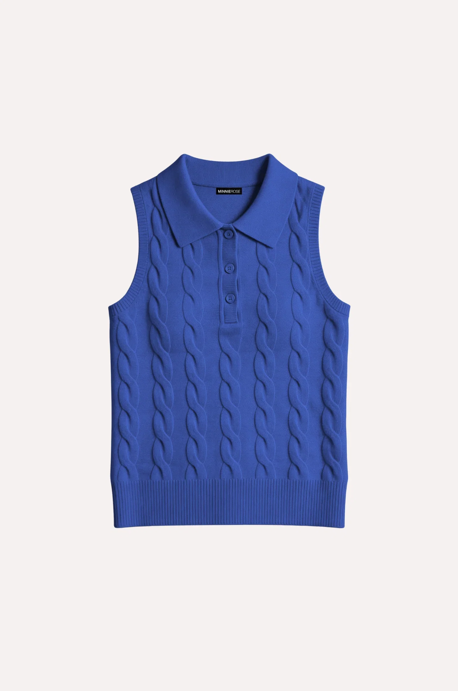 Image of Cotton Sleeveless Cable Polo
