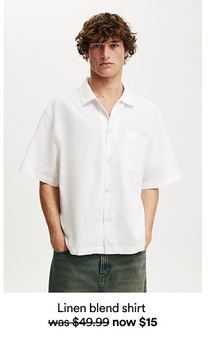 Linen blend shirt, was $49.99 now $15