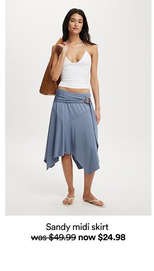 Sandy midi skirt, was $49.99 now $24.98
