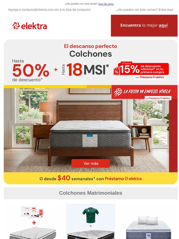 🛏️⚽Colchones con hasta -50% + hasta 18 MSI.
