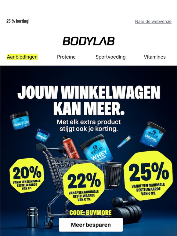 25 % korting op BODYLAB producten!