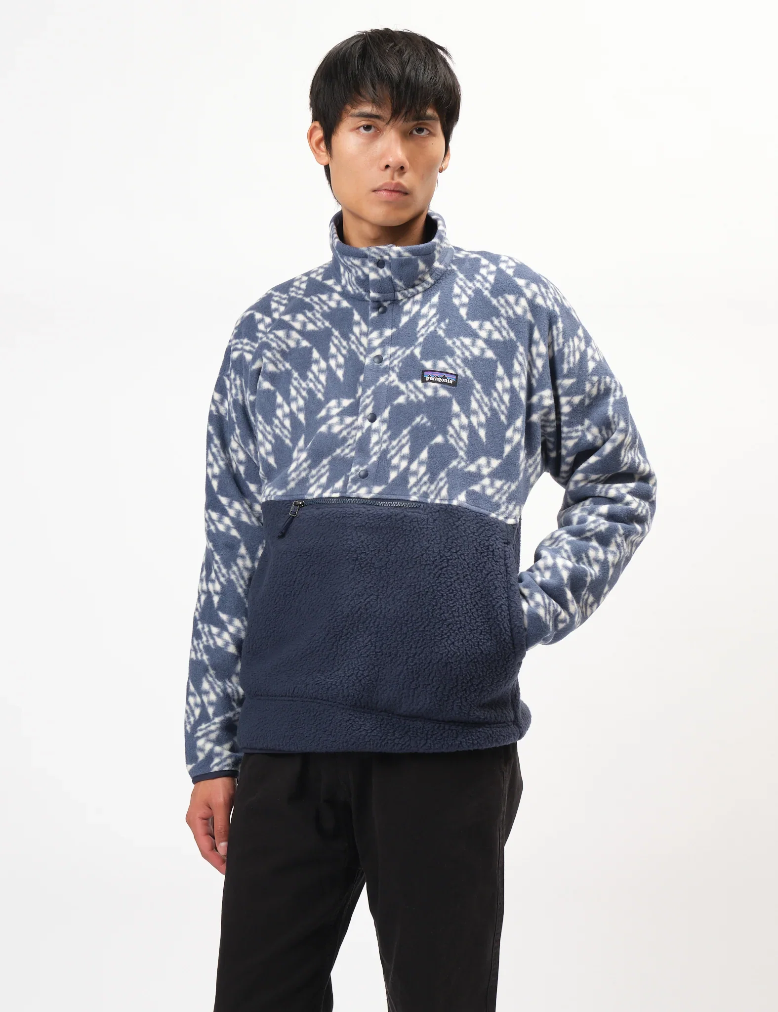 Image of Patagonia Retro Pile 1/2 Snap Navy