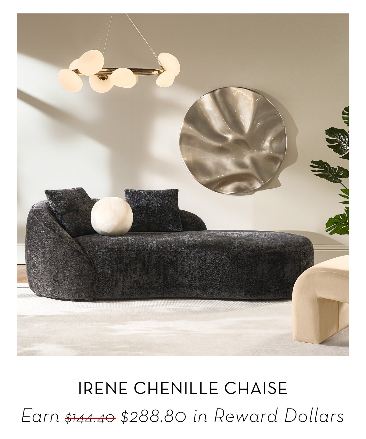 Irene Chenille Chaise