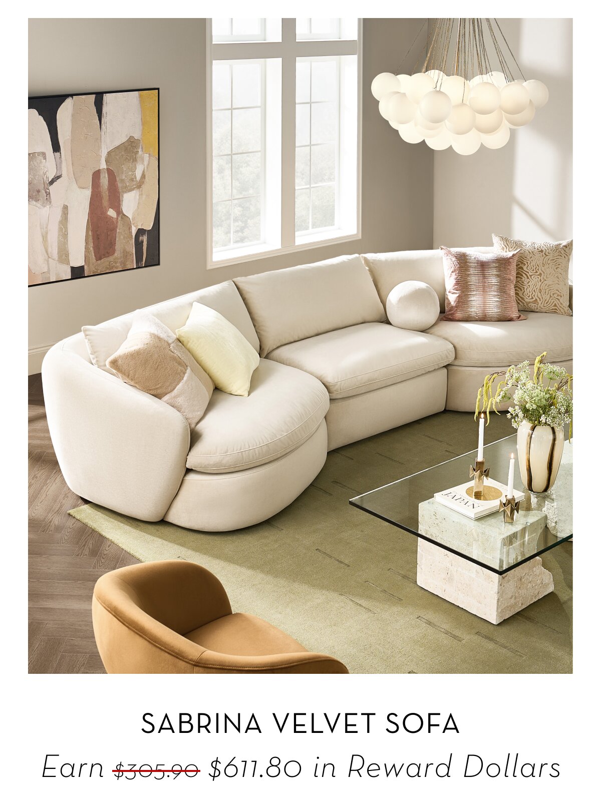 Sabrina Velvet Sofa