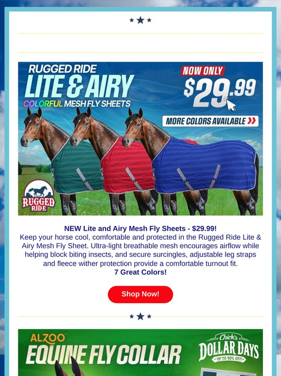 Lite & Airy Mesh Fly Sheets $29.99 🐎