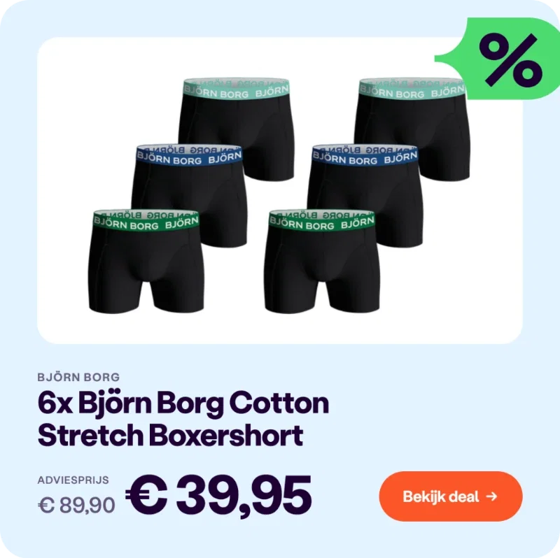 6x Bjorn Borg Cotton Stretch Boxershort Heren