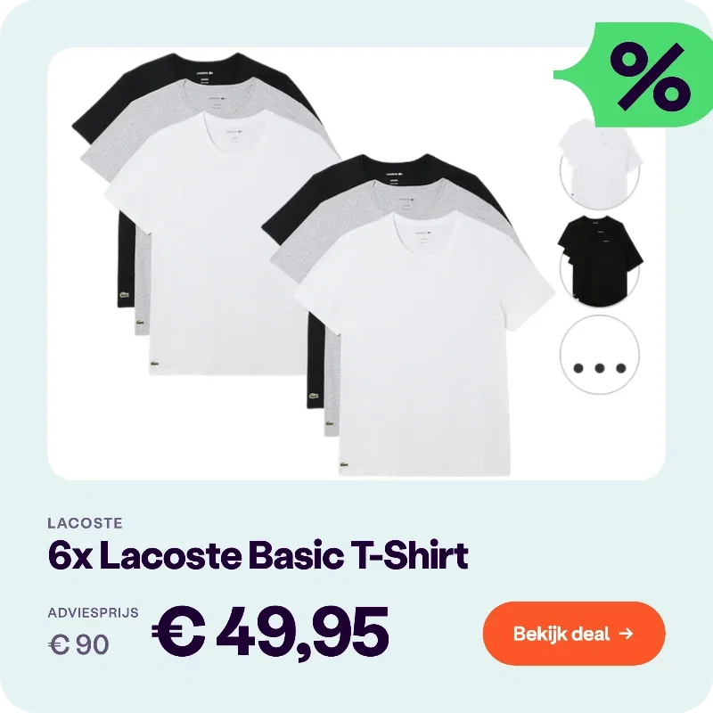 6x Lacoste Basic T-shirt Heren