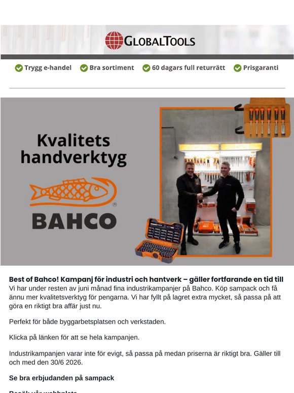 Det bästa från Bahco – Erbjudanden på paketlösningar
